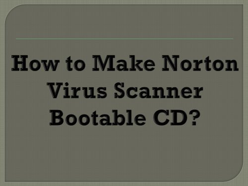create norton boot disk
